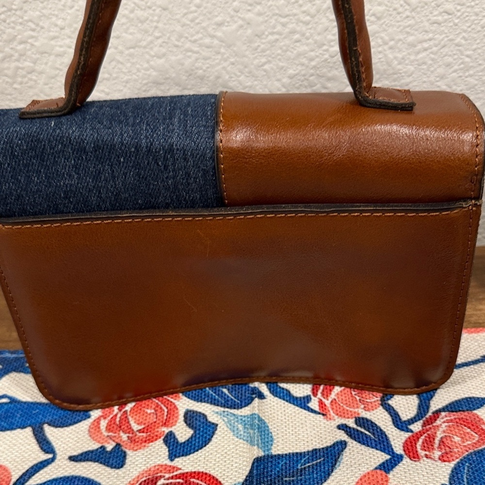 NWOT Patricia Nash Garnet Brown and Blue Patchwork bag  WITHOUT crossbody strap - Picture 4 of 6